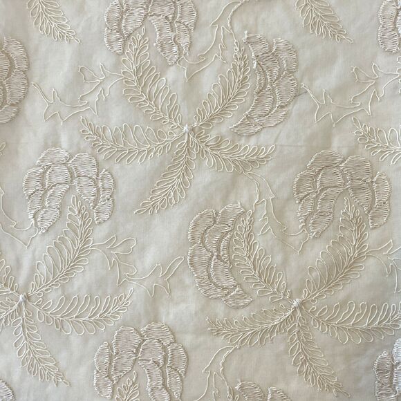 Elegance Other - VTG Damask Embroidered Mesh Fabric Sheer Beige 51" W x 36" L Elegance Magazine